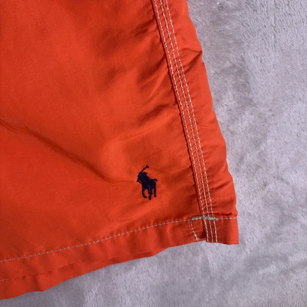 Polo Ralph Lauren Swim Trunks Mens 3XLT Orange Cargo Pony Logo Drawstring